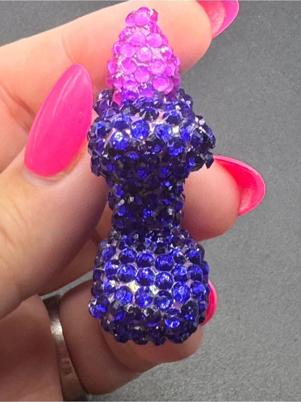 Blinged Purple Balloon Dog Bag Charm/keychain Glass Rhinestones